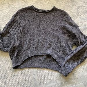 Gray knit crop sweater